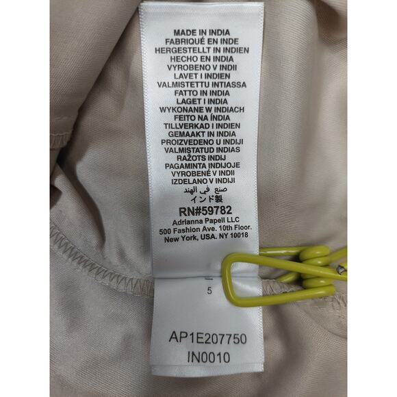 ADRIANNA PAPELL SZ 2 beige 3d floral beaded knee length nwt $249  b118 *flaw - Picture 7 of 11